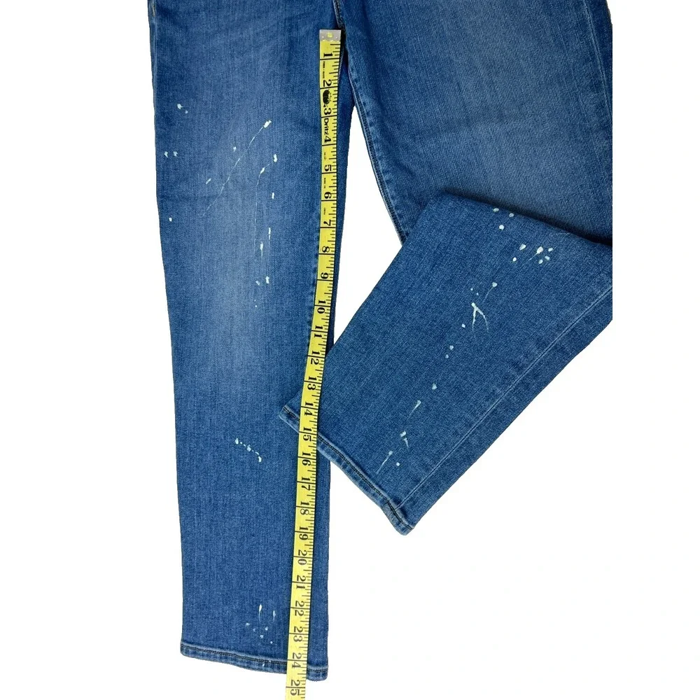 Hudson‎ Barbara Straight Jean Medium Wash Paint Splatter Premium Denim SZ 28
